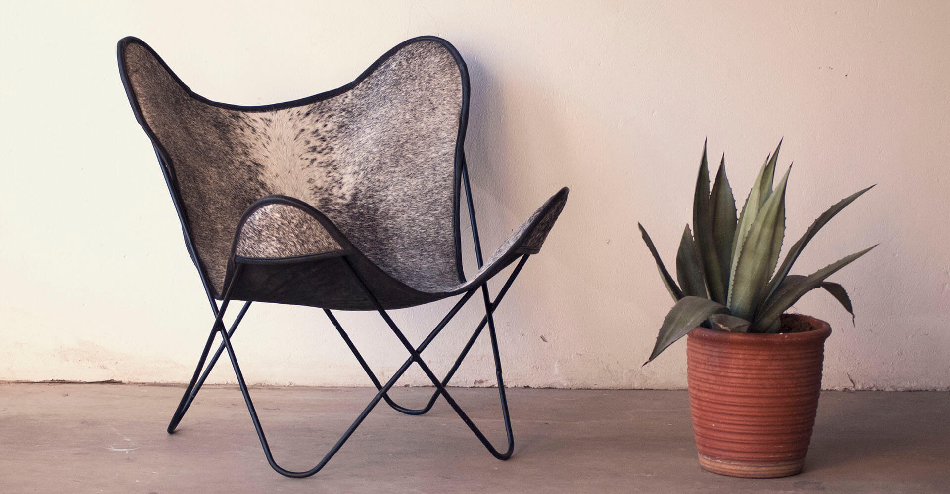 Nguni Cow Hide Butterfly Chairs