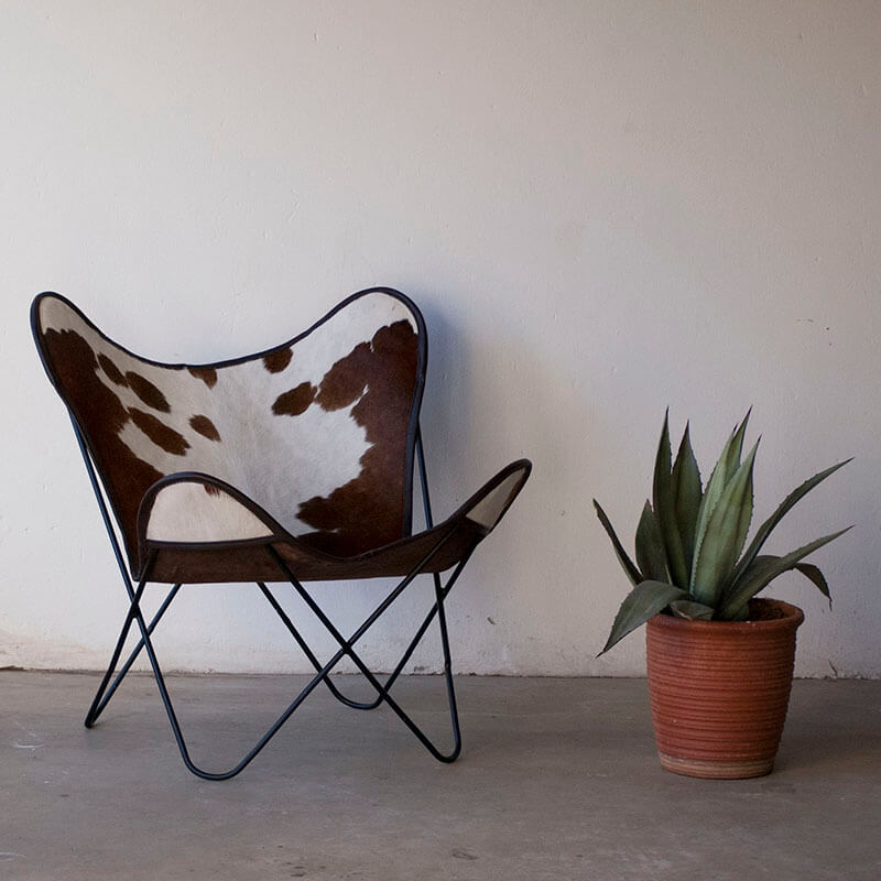 Dark Brown Large Spotted Nguni Butterfly Chair